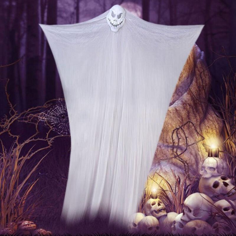 GoodGoods Halloween Hanging Ghost Skull Home Window Ghoul Party Decor In/Outdoor Ornaments (White)