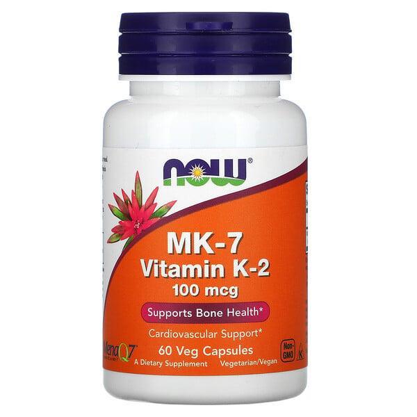 Now Foods MK-7 Vitamin K-2, 100 mcg, 60 Veg Capsules