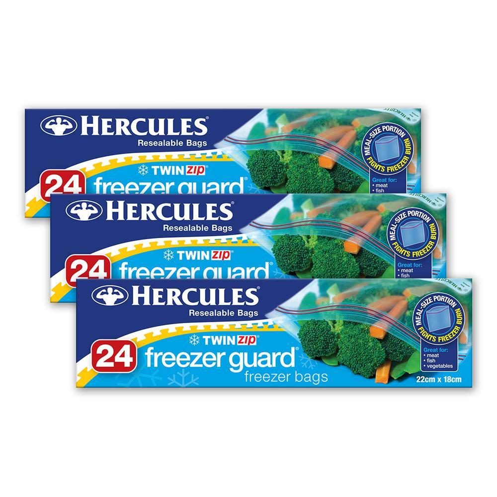 72pc Hercules Freezer Guard 22x18cm Resealable Anti-Freeze Burn Food Storage Bag