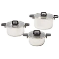 3pc Westinghouse 16/20/24cm Stackable Stainless Steel Pot/Pan Gas/Induction Set