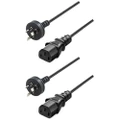 2x Sansai 1.5m Appliance Power Lead Cable AU/NZ Plug for Computer/Printers Black