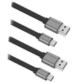 2x Sansai 1.2m Universal Type-C to USB-A Sync Charging Cable for Samsung S21 BLK