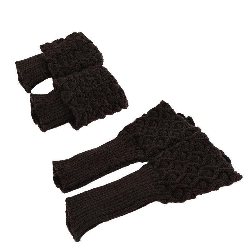 Vicanber Winter Trim Boot Cuffs Toppers Leg Warmers Knitted Short Knee Ankle Socks(Coffee)