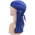Vicanber Bandana Durag Do Rag Headwear Headwear Tail Soft Silk Cap Wrap Hat(Royal Blue)