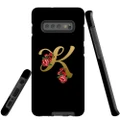 For Samsung Galaxy S10+ Plus Case, Armor Back Cover, Embellished Letter K