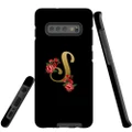 For Samsung Galaxy S10+ Plus Case, Armor Back Cover, Embellished Letter S