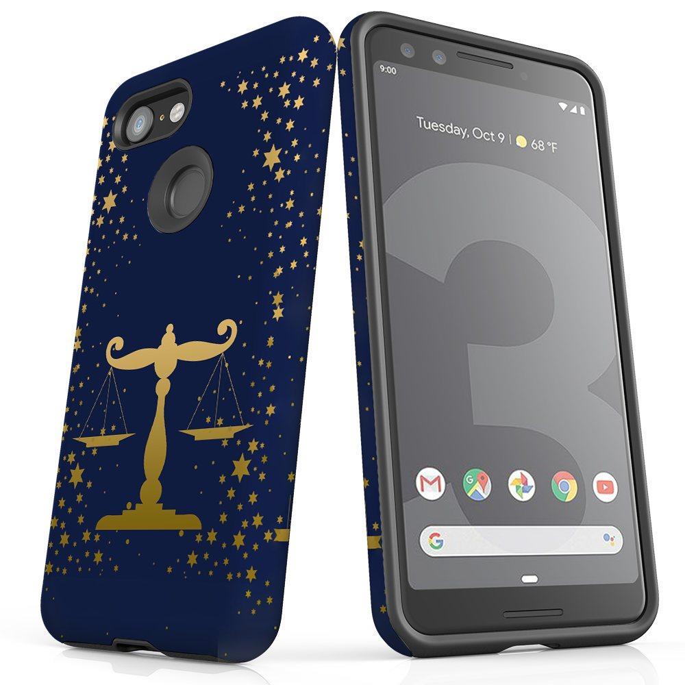 For Google Pixel 3 Case, Armor Back Cover, Libra Drawing