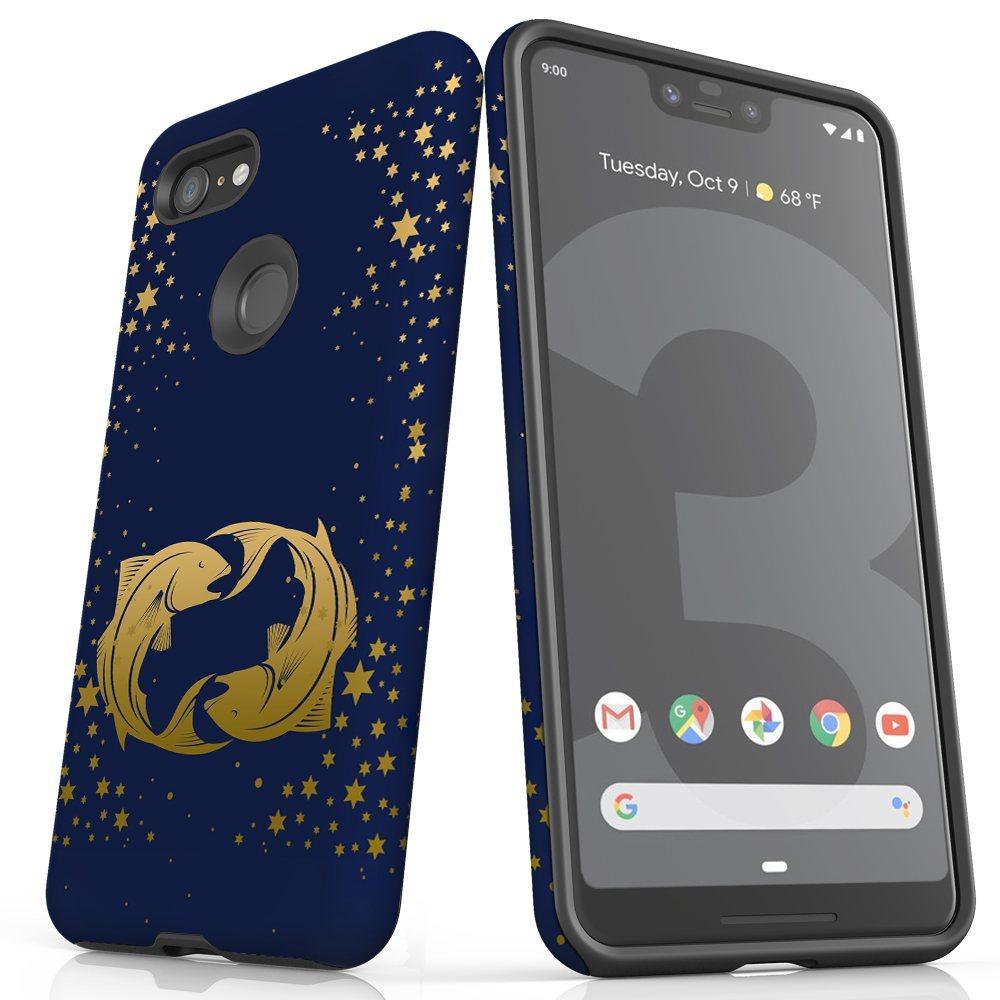 For Google Pixel 3 XL Case, Armor Back Cover, Pisces Drawing