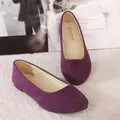 Vicanber Ballets Ballerina Dolly Pumps Ladies Flat Slip On Loafers Suede Shoes(Purple,AU 8-8.5)