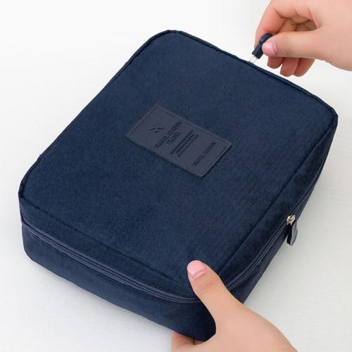 Vicanber Multifunction Foldable Toiletry Makeup Bag Travel Large Hanging Bags(Navy Blue)