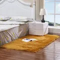 Vicanber Anti Skid Fluffy Fur Shaggy Area Rugs Bedroom Living Room Home Floor Carpet Mat (Yellow Camel,40*60cm)