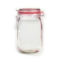 Vicanber Mason Jar NEW Bottle Bag Silicone Portable Food Storage Lock Reusable Bag Clear (1 Piece L)