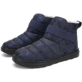 Vicanber Winter Warm Snow Ankle Boots Thermal Thicken Fur Lined Ski Shoes Camo(Dark Blue,AU 7.5)