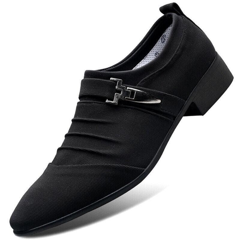 Vicanber Pointed Toe Loafer Classic Oxford Shoes Formal Dress Business Shoes(Black,AU 13)