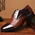Vicanber Shiny Classic Lace Up Wedding Business Office Formal Dress Shoes(Brown,AU 7.5)