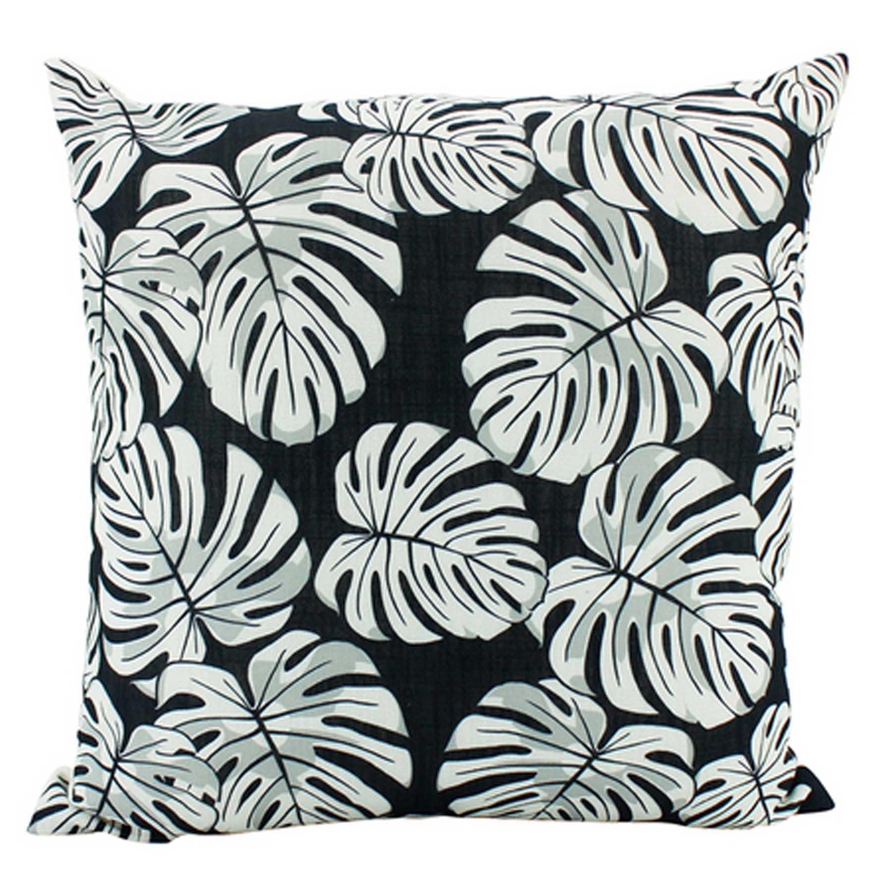 High Black Palm Leaf Sofa Bed Decor Throw Pillow Cushion 45x45cm