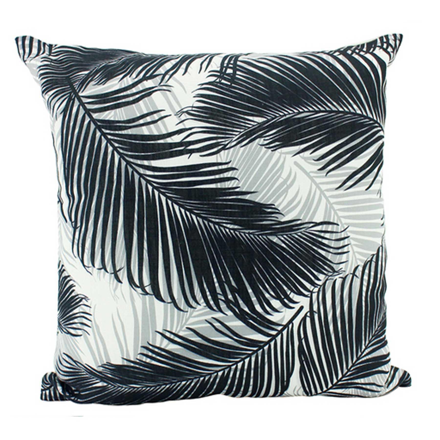 Chill Black Palm Leaves Sofa Bed Decor Throw Cushion 45x45cm