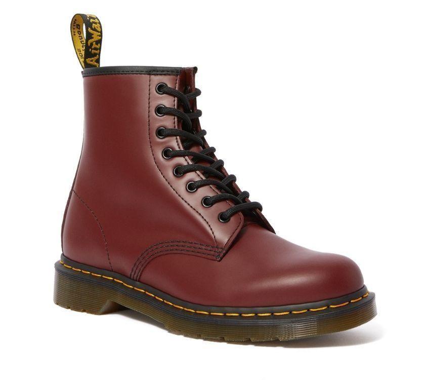 Dr. Marten's Womens 1460 8-Eye Patent Leather Boots, Cherry Red Smooth - UK 3