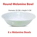 6 x White Melamine Cereal Bowl Large Round Soup Rice Noodle Dinner Snack Salad
