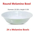 24 x White Melamine Cereal Bowl Large Round Soup Rice Noodle Dinner Snack Salad