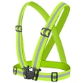 Vicanber Hi Viz Strap High Visibility Safety Reflection Joggerger Waistcoat Cycle Work Belt (Green)
