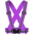 Vicanber Hi Viz Strap High Visibility Safety Reflection Joggerger Waistcoat Cycle Work Belt (Purple)