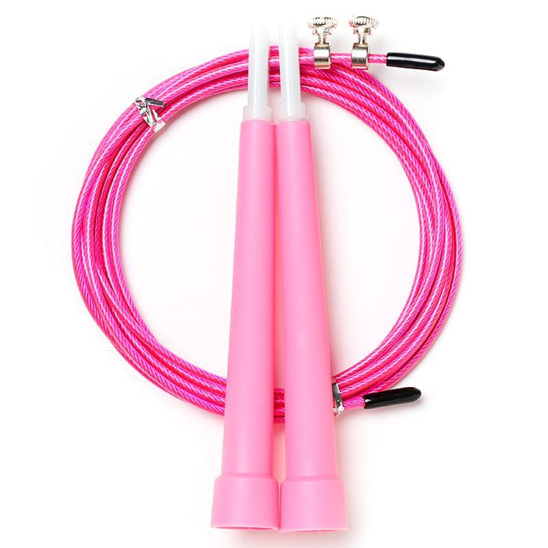 Vicanber Adjustable Speed Skipping Rope for Adult Kids Boxing Weight Loss Exercise Gym (Pink)