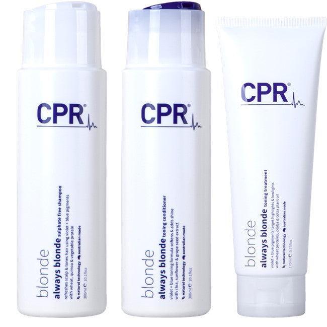 CPR Always Blonde Shampoo Conditioner 300ml and Treatment 170ml Trio