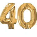 Metallic Gold Number Foil Balloons 86cm ( Number 40 )