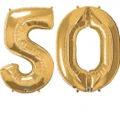 Metallic Gold Number Foil Balloons 86cm ( Number 50 )