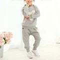 Vicanber Girl Tracksuit Kids Sweatshirt Joggergers Pants Outfit Suit(Grey,2-3 Years)