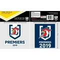 NRL Mini Decal - 2019 Premiers - Sydney Roosters - Car Sticker Set Of 2 - 8x7cm
