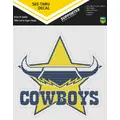 NRL Car UV Decal Sticker - North Queensland Cowboys - Size 14-18cm - See Thru