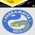 NRL Car UV Rated Decal Sticker - Parramatta Eels - Size 14-18cm - See Thru