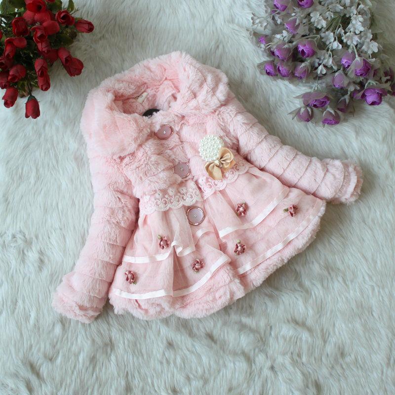 GoodGoods Baby Toddler Girls Fluffy Bubble Fleece Coat Winter Warm Faux Fur Plush Jacket(3-4Years-Pink)