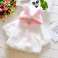 GoodGoods Baby Girl Newborn Infants Rabbit Ear Hoodie Cape Toddler Coat Cloak Fur Clothes(White,9-12 Months)
