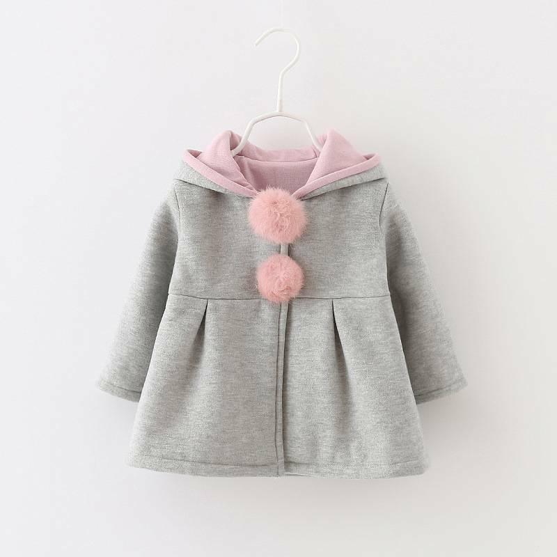 GoodGoods Toddler Baby Kid Girl Rabbit Bunny Ear Hoodies Hooded Coat Jacket Warmer Outwear(Grey,3-4 Years)