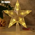 GoodGoods 3D Star Festival Xmas Tree Topper LED Colourful Light Pendant Home Decoration (#2 Warm White 30lights)