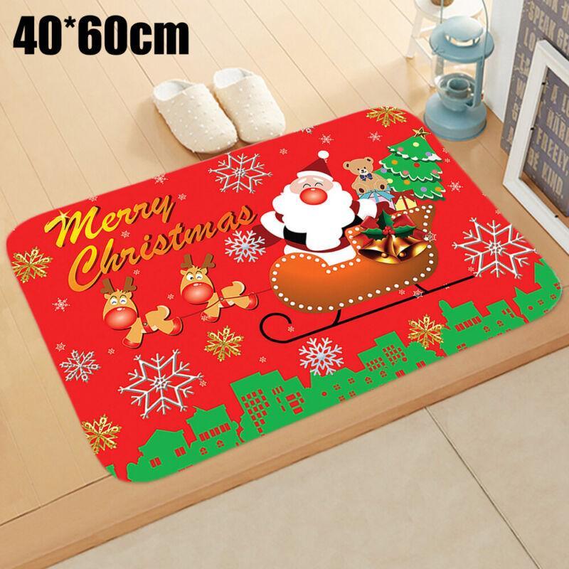 GoodGoods Christmas 3D Printed Carpet Xmas Anti-Slip Room Rug Floor Mat Indoor Decoration (1#)