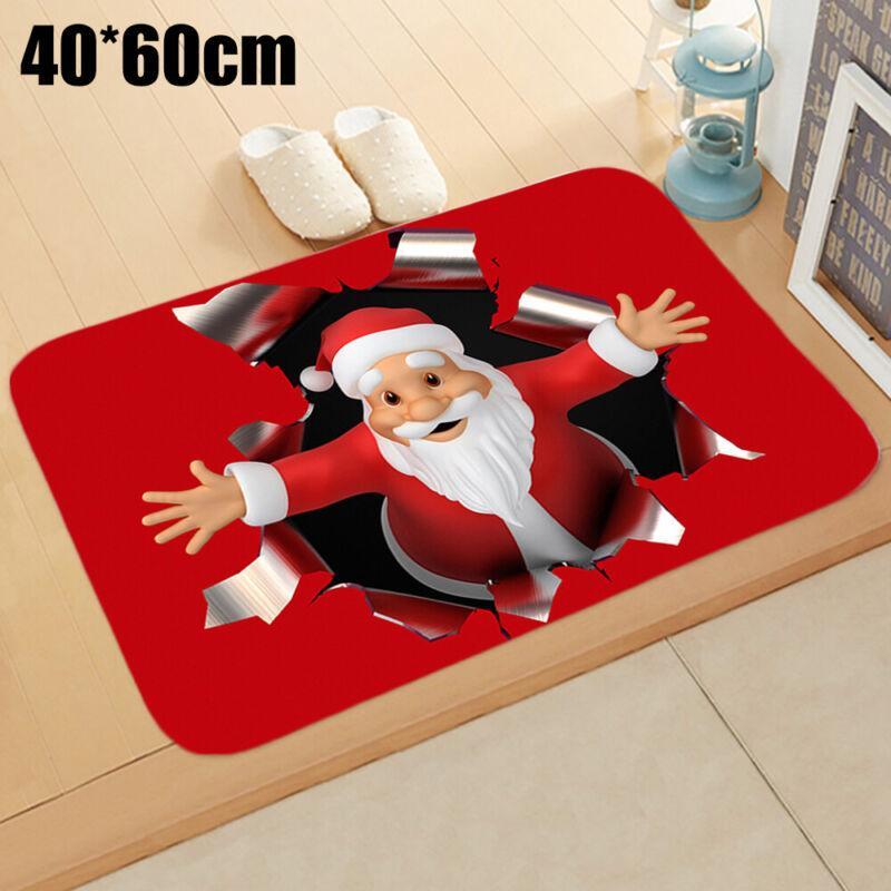 GoodGoods Christmas 3D Printed Carpet Xmas Anti-Slip Room Rug Floor Mat Indoor Decoration (9#)