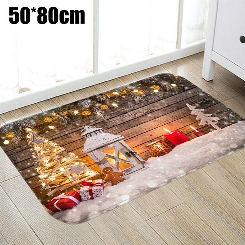GoodGoods Christmas Printed Anti-Slip Bedroom Living Room Carpet Home Floor Door Mat Decor (50*80cm)