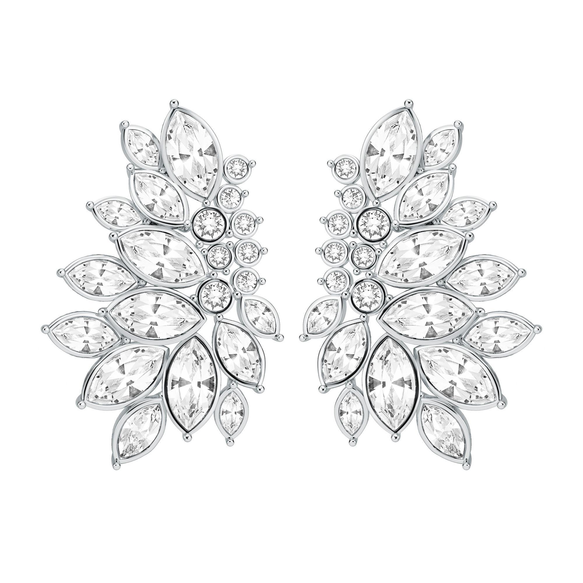 Joaquin Statement Earrings with Swarovski Crystals Rhodium Plated