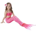 Vicanber Girls Mermaid Tail Bikini Set Swimming Swimwear Costume(Pink,9-10 Years)
