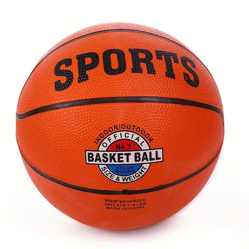 Classic Rubber Basketball Training Standard Size Downtown for NBA- Black/Orange