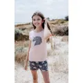 Girls PJS Summer Cotton Short Sleeve Pyjamas Pink Unicorn (2004) [Size: 8]