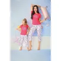 Girls PJS Short Sleeve Pyjamas Pink Too Cute [Size: 2-4]