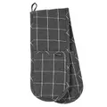 Ladelle Eco Check Recycled Charcoal Double Oven Mitts Set
