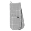 Ladelle Eco Check Recycled Grey Double Oven Mitts Set