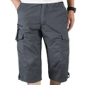 Vicanber Capri Combat Short Pants Cargo Shorts Leisure Gym Pants(Dark Gray,M)