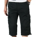 Vicanber Capri Combat Short Pants Cargo Shorts Leisure Gym Pants(Black,M)